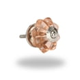 thumbnail image 5 of Set Of Six Peach Glass Knob Chrome Flower Cabinet Knobs by Perilla Home, 5 of 6