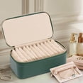 thumbnail image 3 of Familiarn Travel Jewelry Box with Small Pouches, Portable PU Leather Jewelry Organizer Box with 12 Small Pouches, Large Capacity Waterproof Familiarn Jewelry Case for Earring, Necklace, Rings (Beige), 3 of 8