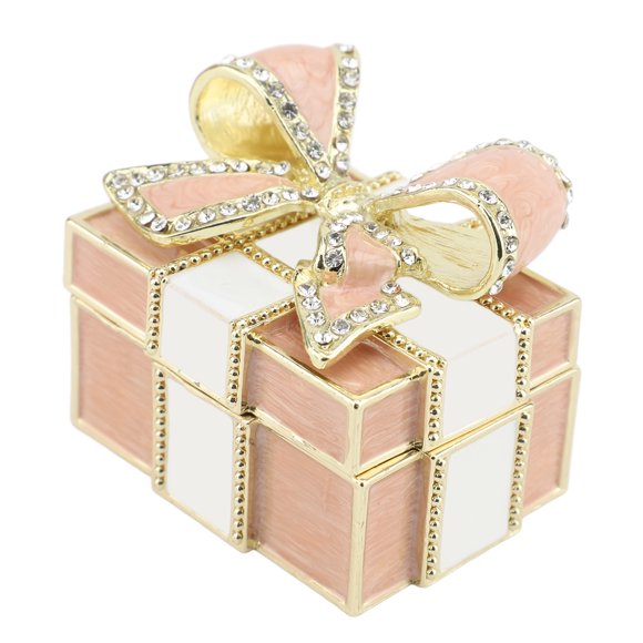 Vintage Rhinestone Alloy Trinket Box Organizer for Rings and Necklaces Vintage Small Jewelry Box Trinket Box Vintage Treasure Chest Case Vintage Jewelry Box Trinket Organizer