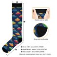 thumbnail image 3 of FORMRS Womens Knee High Socks Casual Long Thick Travel Daily Wear, 1 Pair, Rainbow Space Cat, 3 of 6