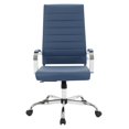 thumbnail image 2 of UrbanPro High-Back Mid-Century Modern Leather Office Chair in Navy Blue, 2 of 6