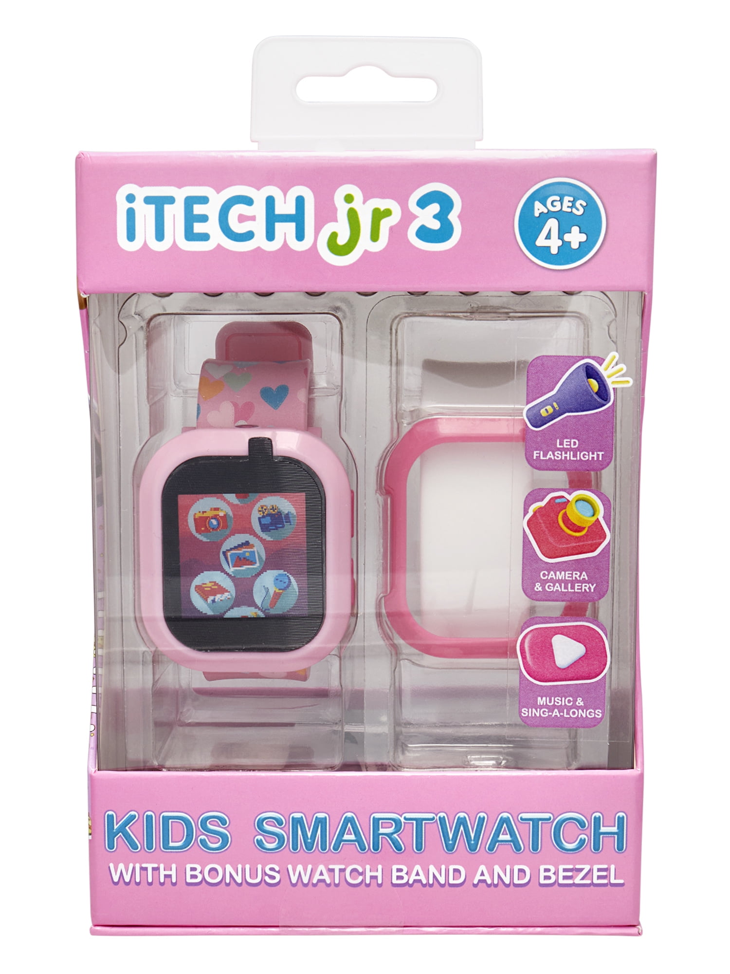 Itech Junior Kids Girls Heart Bluetooth Enabled Smartwatch with Interchangeable Straps and Bezels