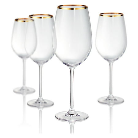 - Artland Gold Band Bordeaux Wine Glasses - Set of 4
