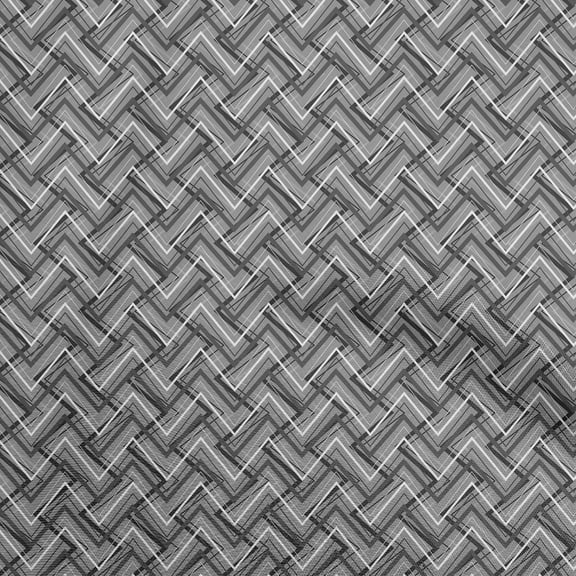 oneOone Polyester Lycra Gray Fabric Abstract Dress Material Fabric Print Fabric By The Yard 56 Inch Wide