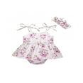 thumbnail image 1 of Barboteuse Robe Sans Manches à Bretelles Spaghetti avec Bandeau Violet 12-18 Mois, 1 of 8