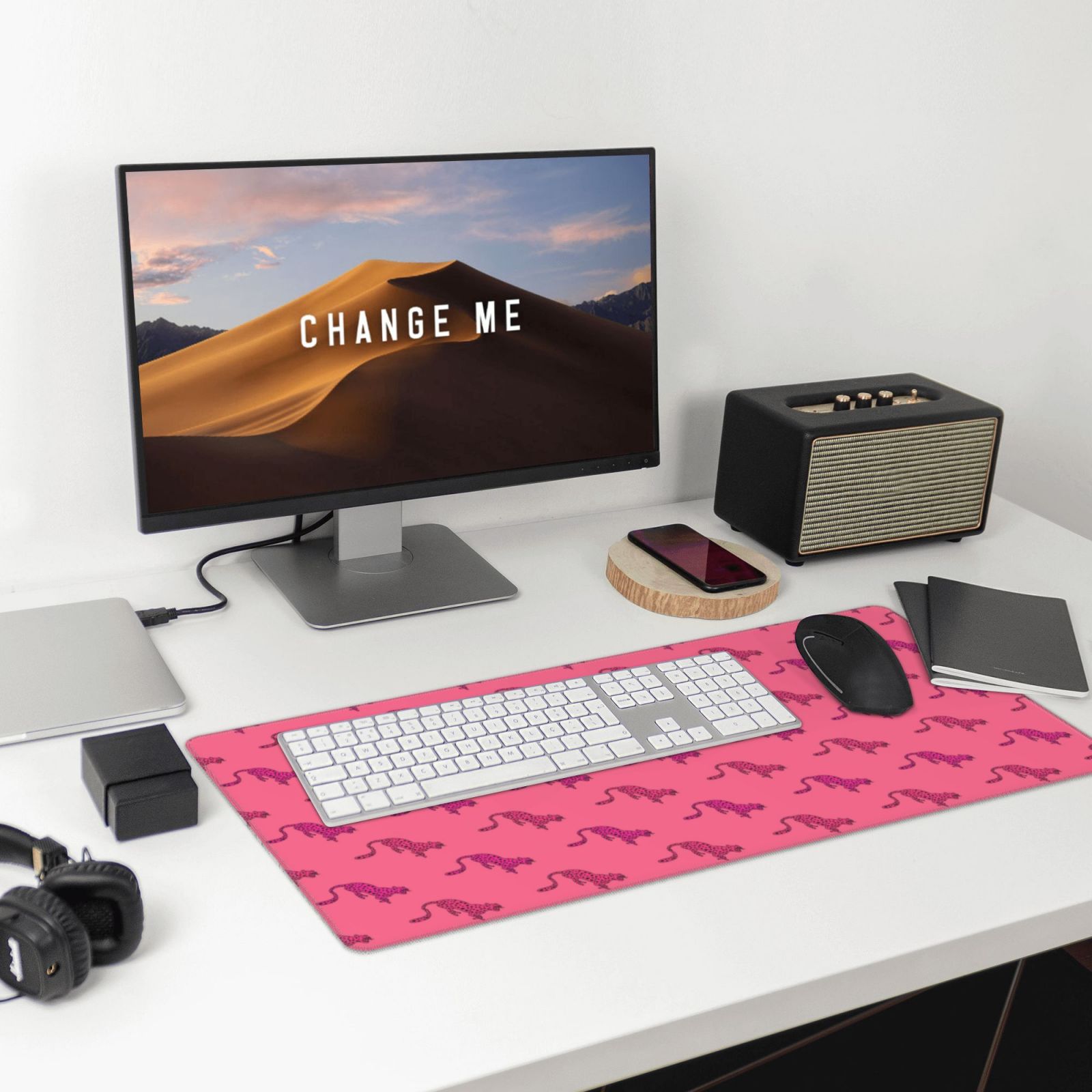 Kdxio Leopard Print Print Large Gaming Mouse Pad,Non-Slip Base,Water Resist Keyboard Pad for Gamer,Office & Home,29.5 x 15.8 in