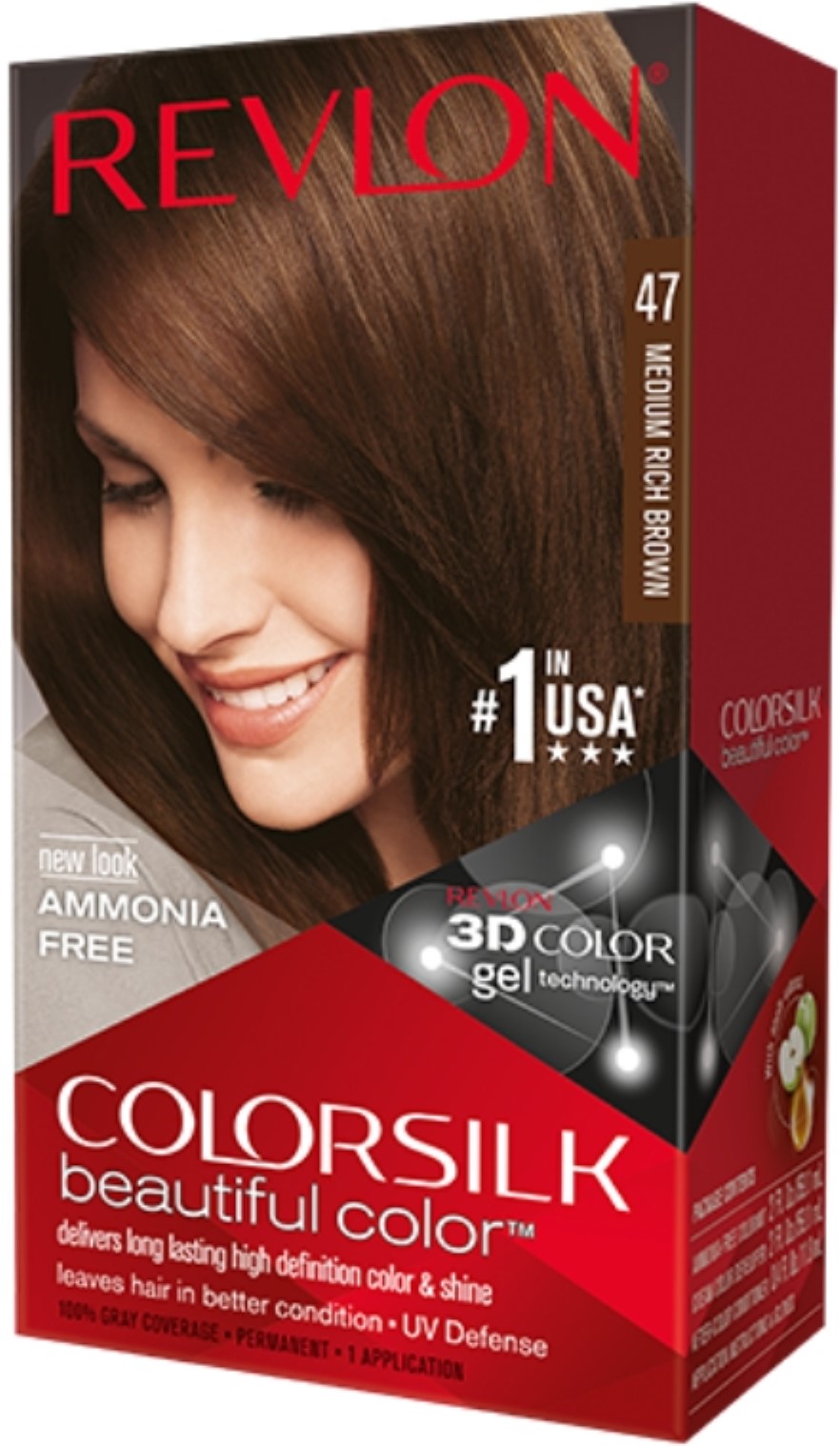 3 Pack Revlon Colorsilk Hair Color Medium Rich Brown 47 1 Ea