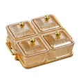 thumbnail image 4 of kurtrusly Luxury Snacks Fruit Plate with Double Handle for Holiday Seasoning Snacks Gold 4 Bowls Medium 1Set, 4 of 6