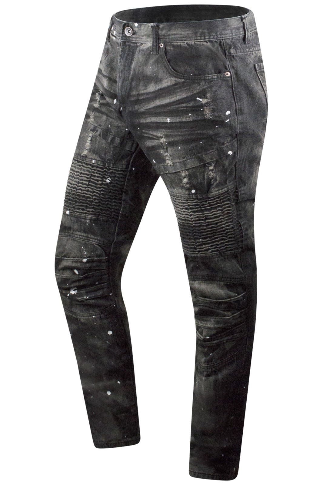 mens black paint jeans