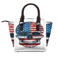 thumbnail image 2 of Zufioo American Flag Skull Print Leather Rivet Shoulder Bag, Microfiber PU Leather Adjustable Shoulder Strap Handbag, Ideal Gift for Women-One Size, 2 of 6