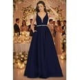 thumbnail image 4 of Women's May Queen MQ1683 A Line Plunging V Neck Pockets Sleeveless Prom 2026 Dress Royal Blue Blue 8, 4 of 9