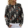 thumbnail image 6 of Certgust Women Sweatshirt Under $15 Womens Halloween Graphic Print Long Sleeve Knit Pullover Sweater with Cozy Seasonal Style, 6 of 9