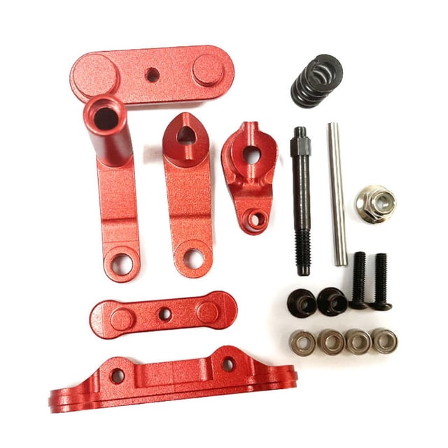 tamizeot Servo de Direction Complet pour Baja Rey 4WD Court Course Rc Servo de Direction Complet Alliage d'Aluminium Haute Précision Rouge