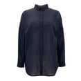 thumbnail image 1 of Ropa de Playa Ocean Pacific para Mujer Camisera Manga Larga Oversize con Corte en Costados, Tipo Lino Negro Talla EG, 1 of 4