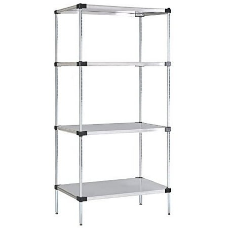 

21 Deep x 24 Wide x 54 High 4 Tier Stainless Steel Solid Starter Shelving Unit