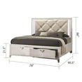thumbnail image 6 of Prism King Bed Modern Design with LED lights Made of Wood in White Color, 6 of 6