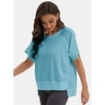 thumbnail image 2 of T-Shirts for Women Crew neck Short Sleeve Casual Summer Tops Lightweight Loose Blouse, 2 of 6