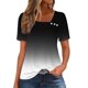 thumbnail image 2 of mfyjkho Tops Para Mujer, Camisa Informal De Manga Corta Con Cuello En V Y Botones Estampados Para Mujer. Tops Para Mujer Xxl, 2 of 5