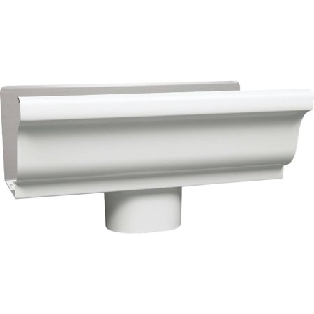 1PACK Amerimax 4 In. K Style Galvanized White Gutter Drop Outlet