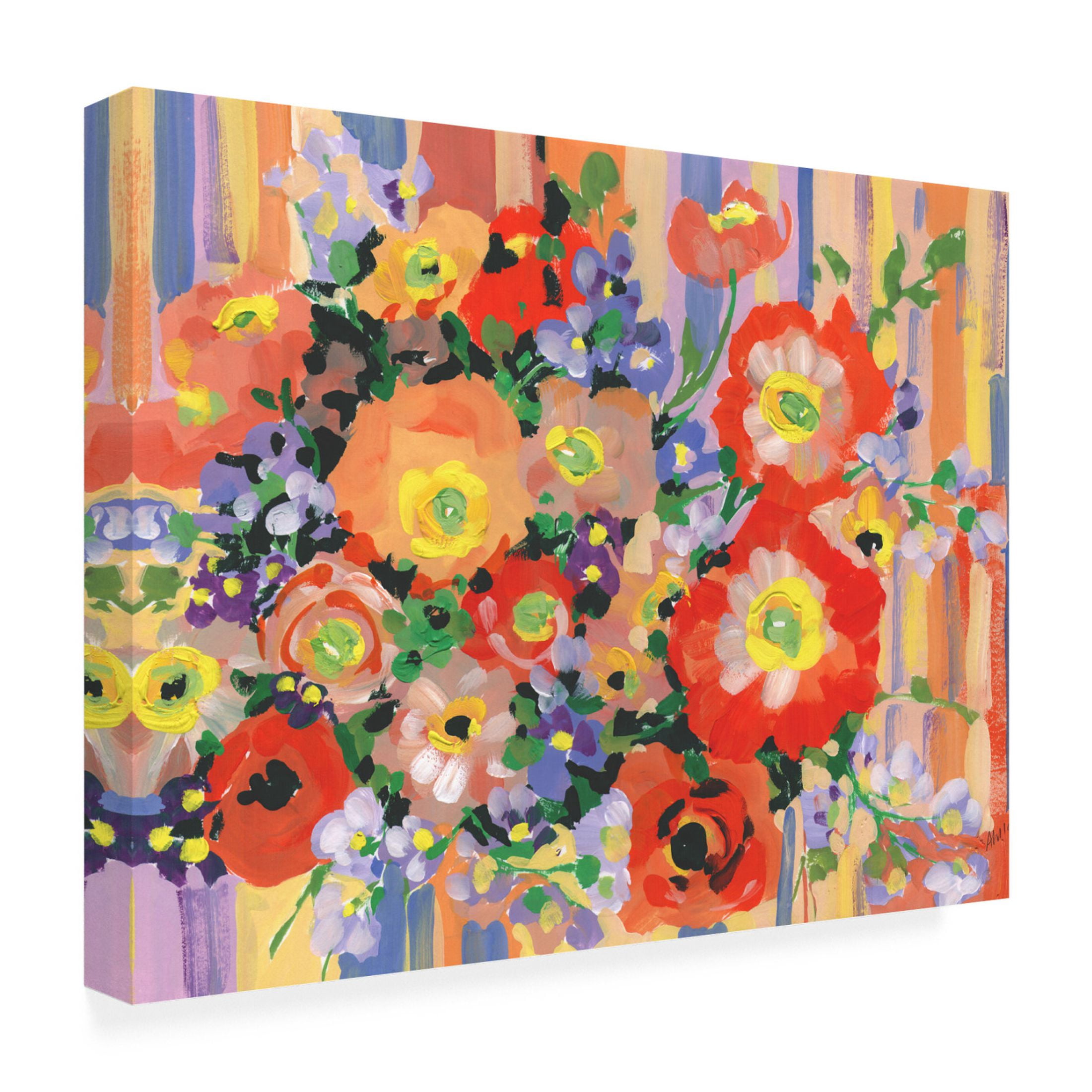 Trademark Fine Art Ania Zwara  Folk Bouquet Canvas Wall Art