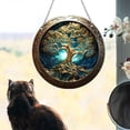 thumbnail image 1 of Adorno colgante para ventana Árbol de la Vida | Atrapasueños prismático | Disco redondo de acrílico para decoración de porches, hogar y jardín | Colgante decorativo de 15 cm con cadena y gancho, 1 of 7