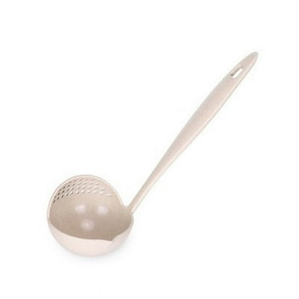 Fiudx Cuchara Sopera de Cocina Dos En Uno, Diseño de Colador de Mango Largo, Filtro de Aceite Multifuncional, Material Pp Ergonómico, Fácil de Limpiar, Práctica para Cocinar, Color Negro, Blanco, Ros