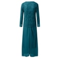thumbnail image 6 of Women's Laces Mother of the Bride Dresses with Jacket 2 Piece Mother of the Groom Dresses for Wedding Guest Dress Green L, 6 of 7