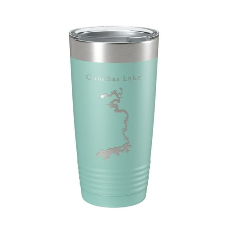 

Conchas Lake Map Tumbler Travel Mug Insulated Laser Engraved Coffee Cup New Mexico 20 oz Teal