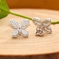 thumbnail image 4 of Meera Jewels 925 Sterling Silver Shiny White CZ Flower Stud Earrings Jewelry Gift For Women, 4 of 6