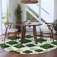 thumbnail image 4 of Dark Green Geometric Moroccan Round Area Rugs Collection 7', Abstract Art Ombre Modern Non Slip Indoor Circular Throw Runner Rug Floor Mat Carpet for Living Room Dining Table Bedroom Nursery, 4 of 9