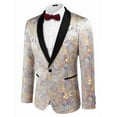 thumbnail image 3 of COOFANDY Men's Floral Tuxedo Jacket Luxury Embroidered Stylish Suit Blazer Jacket for Wedding Party Dinner, 3 of 8