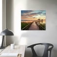thumbnail image 4 of Acheng Lake Sunset Framed Wall Art: Reeds Natural Photography Bridge Scenery Picture Serene Canvas Landscape Painting for Office Bedroom Living Room 20x16in, 4 of 6