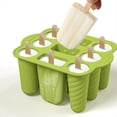thumbnail image 3 of Moldes de Silicona para Paletas de Helado de 9 Agujeros, Máquina para Hacer Hielo de Fácil Liberación con 50 Palitos de B, 3 of 5