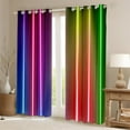 thumbnail image 2 of Rainbow Ombre Curtains & Drapes Blue Red Yellow Green Abstract Curtains ,Geometry Striped Curtains 30%-50% Blackout Neon Stripe Window Curtain for Living Room, 2 of 6