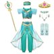thumbnail image 3 of Disfraz de jazmín para niñas, vestido de princesa árabe, fiesta de cumpleaños, Navidad, disfraz de sirena, Elena, ropa de Moana, 3 of 5