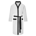 thumbnail image 6 of SHTXOZHI Adjustable Tie Belt Bathrobe for Men Color Blocked Robe Long Sleeve V-Neck Sleepwear Loose Long Pajama, 6 of 7