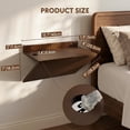 thumbnail image 4 of Gronda Floating Nightstand Set of 2, Walnut Z-Shape Bedside End Table Wall Mounted, Mid Century Modern Wood Hanging Shelf for Bedroom Small Space Storage, 4 of 10