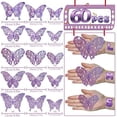 thumbnail image 5 of 60 Pcs 3D Sequined Purple Butterfly Wall Decor Stickers, 5 Styles 3 Sizes, Holographic Butterfly Decor for Dorm Room & Wedding Party Birthday Decor, 5 of 6