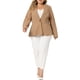 thumbnail image 2 of Blazer de mujer plus size Agnes Orinda con botones, panel con muesca y peplum con volantes 2X en caqui profundo, 2 of 6