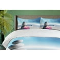 thumbnail image 4 of Ambesonne Lotus Flower Duvet Cover Sets, Harmony, 2-King, Grey Blue Pink, 4 of 7