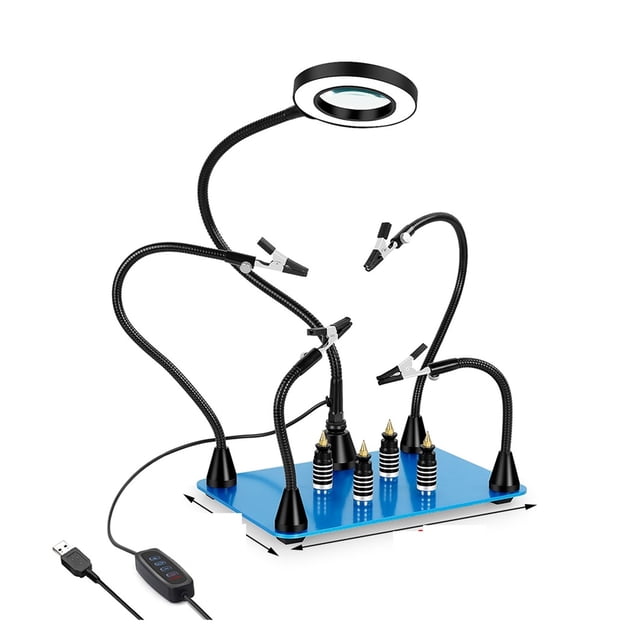Magnetic Flexible Arm Soldering Third Hand PCB Holder With 360 ° Rotating Hot Air Gun Stand Welding Workbench ,Easy to Use