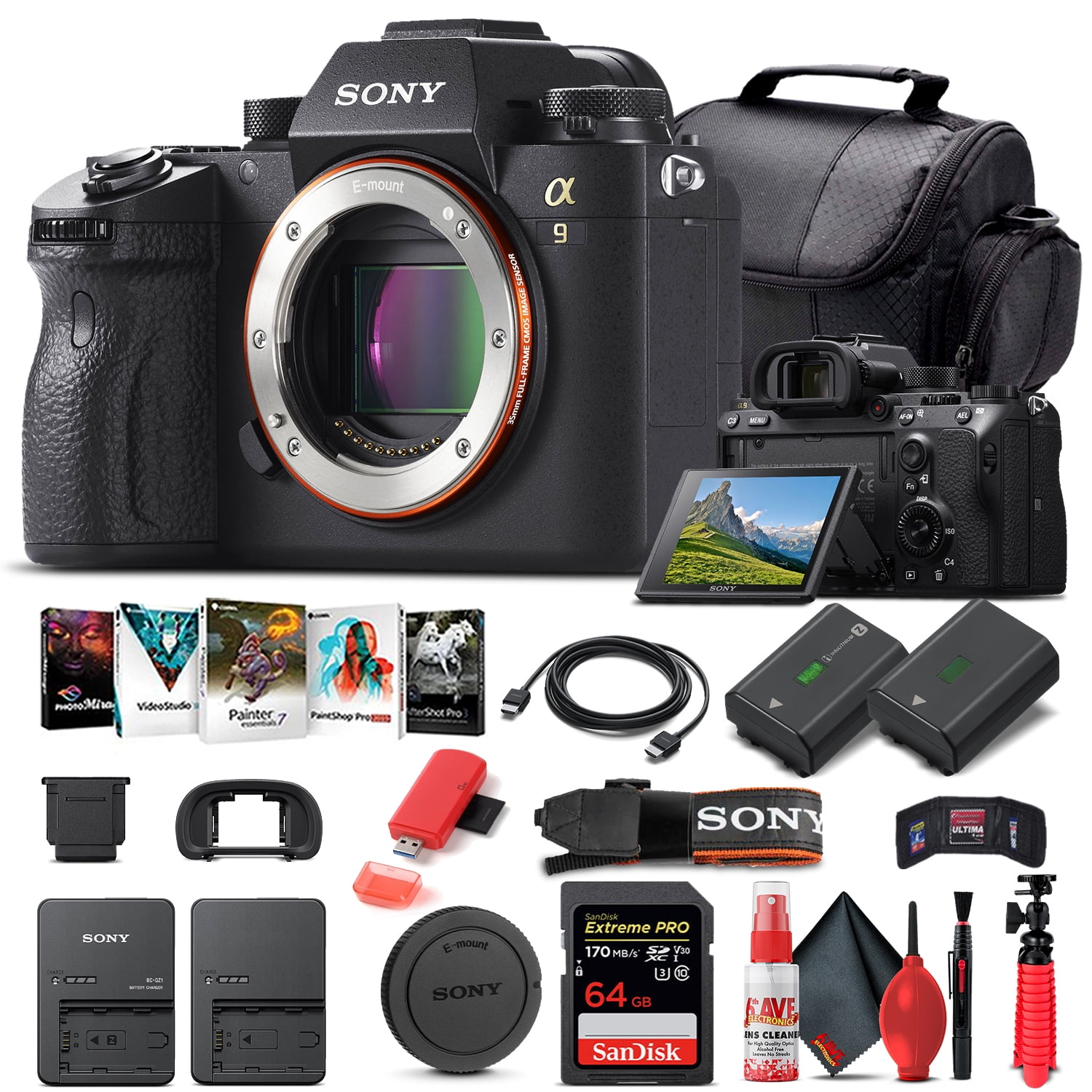 Sony Alpha a9 Mirrorless Camera Body Only ILCE9/B - Basic Bundle(International Model)