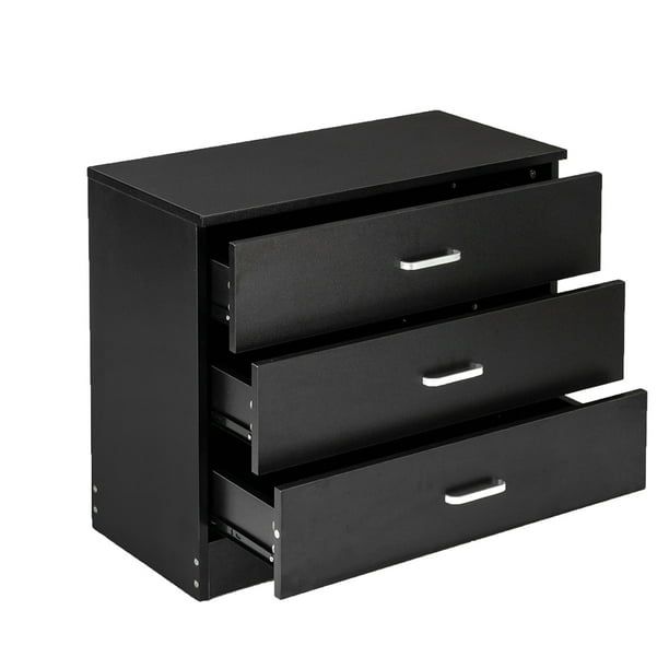 Clearance Wood Simple 3 Drawer Dresser Black 0 Clearance Wood Simple 3 Drawer Dresser