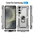 thumbnail image 5 of Decase Compatible with Samsung Galaxy S25 2025 Case+1-Pack Tempered Screen Protector, Military Grade Drop Protection Cover with 360° Rotating Kickstand, Heavy Duty Shockproof Phone Case,Silver, 5 of 7