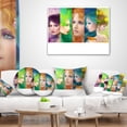 thumbnail image 4 of Designart Beautiful Women Face Collage - Abstract Portrait Throw Pillow - 16x16, 4 of 5