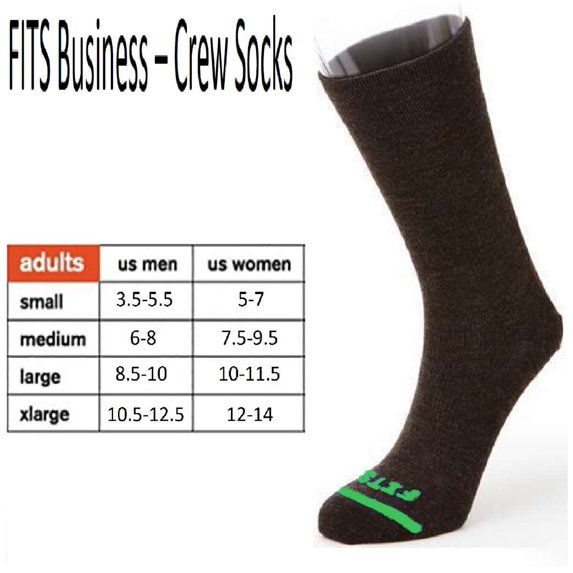 FITS Business – Crew Socks, Charcoal, L