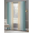 thumbnail image 4 of Teal Ombre Sheer Curtains 108 Inch Length 2 Panels for Living Room, Modern Yellow Gradient Farmhouse Art Voile Kitchen Curtain Set, Luxury Privacy Drapes Window Treatment for Bedroom, 4 of 7