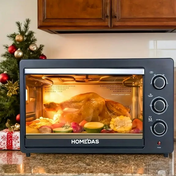 Mingsci Rotary Oven, Digital Display, 38qt Home Multi-function Oven, Automatic Slide-out Rack for Easy Access to Cooked Food, Easy-to-clean Accessories. Suitable for Cooking, Baking,Roasting