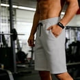 thumbnail image 5 of EOYWHK Khaki Shorts Men with Pockets Elastic Waist Drawstring Mens Khaki Shorts Soft Lightweight Breathable for Running Jogging Outdoor Gray, Size M, 5 of 8