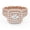 Rose Gold, variant on Double Halo Bridal Set Ring for Women, 2 Carat (ctw) Round Cut Lab Grown Diamond Half Eternity Engagement Wedding Ring In 14K White Gold Over Sterling Silver F-G-H SI Quality -6